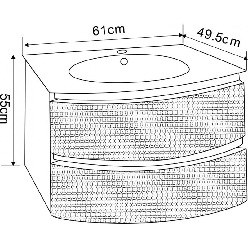 Шкаф за баня PVC с порцеланова мивка 61*49.5*55 - Онлайн промоция - Image 3