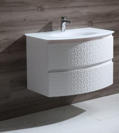 Шкаф за баня PVC със стъклена мивка 80*50*55 - Онлайн промоция