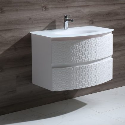 Шкаф за баня PVC със стъклена мивка 80*50*55 - Онлайн промоция