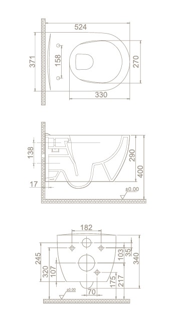 CERASTYLE CITY окачена тоалетна с бидетна система и капак/седалка с плавно падане- Онлайн промоция - Image 4