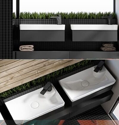 Мебелна мивка с глазирано дъно подходяща, както за мебел, така и за самостоятелно поставяне на стена. Размери: 60*22*10.5см, Цвят: бяла керамика