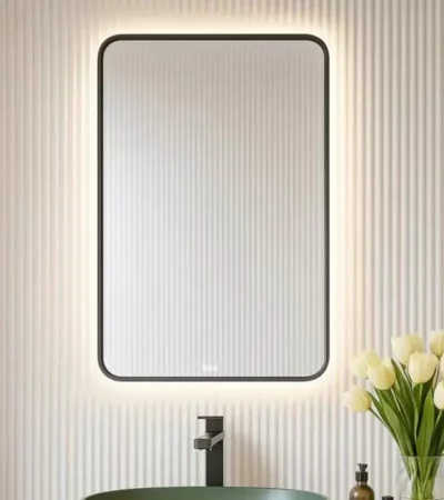 ROCA LUNA огледало с черна рамка и амбиентно LED осветление 60/80, A812421000-Онлайн промоция