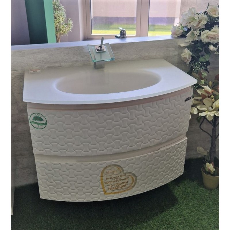 Шкаф за баня PVC със стъклена мивка 80*50*55 - Онлайн промоция - Image 4