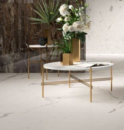 Гранитогрес ALLMARBLE Statuario LUX Код: MMGQ Полирана Гранитогрес ALLMARBLE STATUARIO мат Код: MMGT мат Категория: Подови плочки и Стенни плочки Предназначение: Всякакви помещения Приложение: Вътрешно Повърхност: Размер в см: 60 х 120 Мрамор. Marazzi Italy