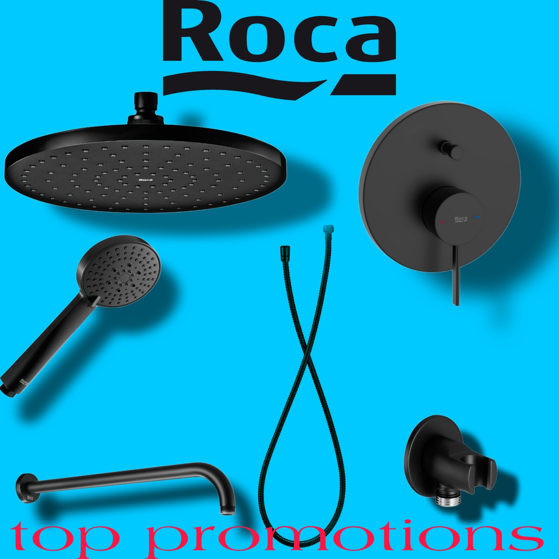 Roca ONA Душ система за вграждане Черен мат - Онлайн промоция - Image 3