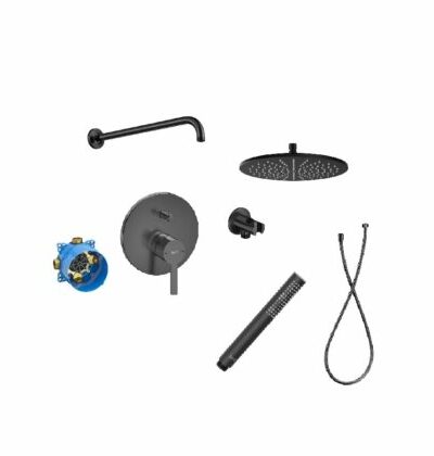 ROCA NAIA Brushed Titanium Black комплект душ система за враждане - Онлайн промоция