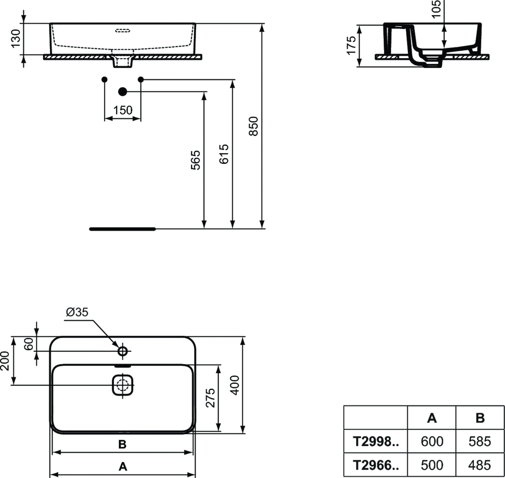 IDEAL STANDARD STRADA II T296601 50см Мивка за монтаж в/у плот – Онлайн промоция - Image 3