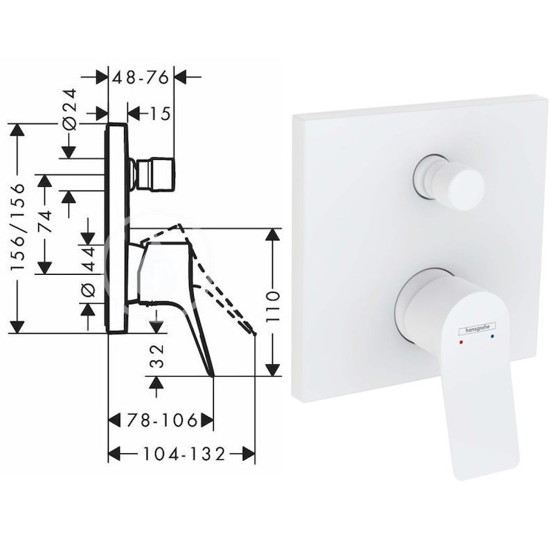 Hansgrohe Душ система за вграждане VIVENIS бял мат – Онлайн промоция - Image 2