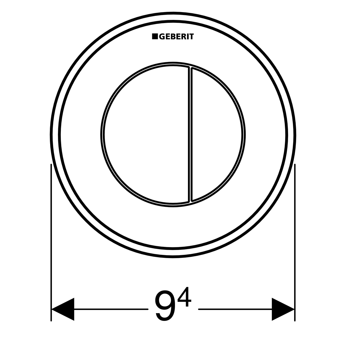 Geberit дистанционен активатор тип 01, пневматичен, двойно промиване,116.042.46.1, хром мат - Image 3
