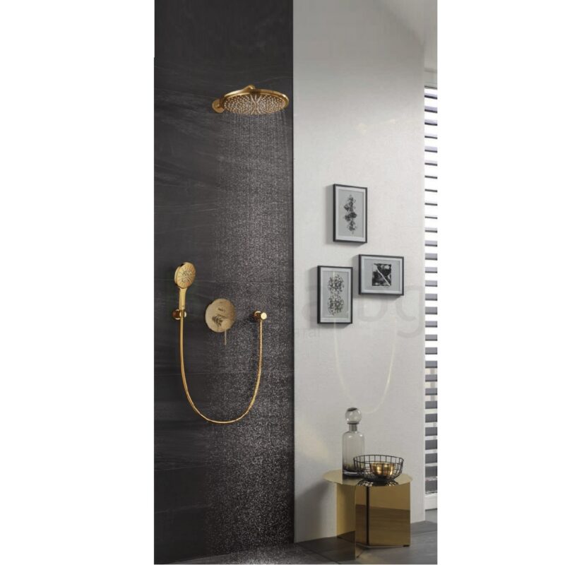 Душ система за вграждане с златен цвят