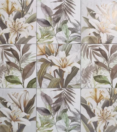 Гранитогрес с цветя и листа SECRETS WHITE 20/20 Mainzu