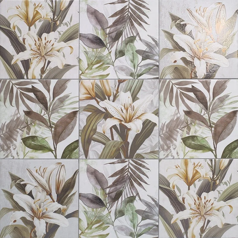 Гранитогрес с цветя и листа SECRETS WHITE 20/20 Mainzu