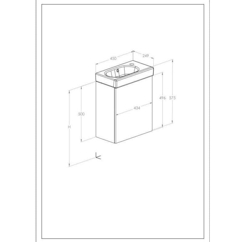 ROCA MINI-N шкаф за баня с порцеланова мивка 450/240/570 см - Image 7