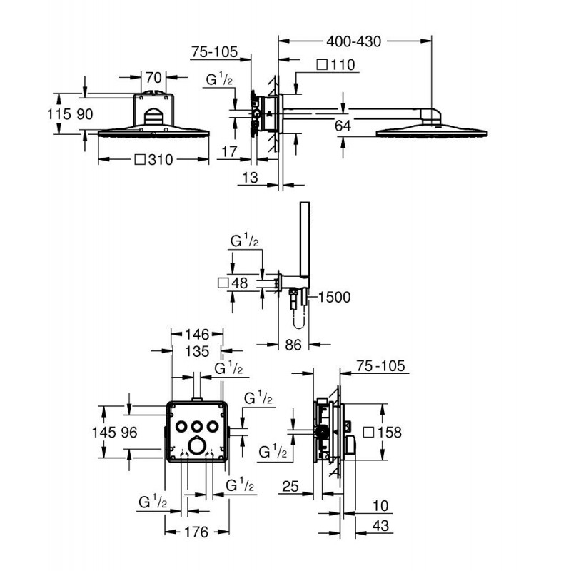 GROHE Grohtherm SmartControl 34873000 душ система за вграждане - Онлайн промоция - Image 4