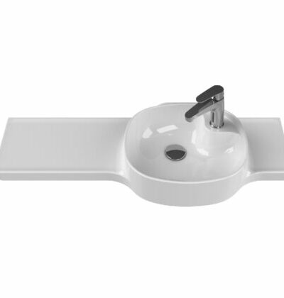 Harmony асиметрична мивка за баня с ляв плот 100 x 37,5 см., Turkuaz Seramik Турция