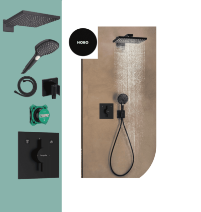 Hansgrohe DUOTURN E+RAINDANCE E Комплект душ система за вграждане черен мат 26889670+28276670+26520670+26238670+1500180+75417670