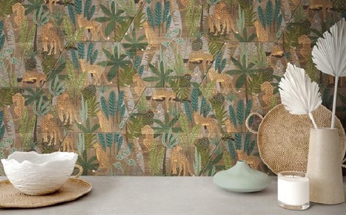 хекса лионс хексагонови плочки с екзотизни мотиви. Шестоъглни плочки за баня, кухня, хол. Подходящи за под и стена.