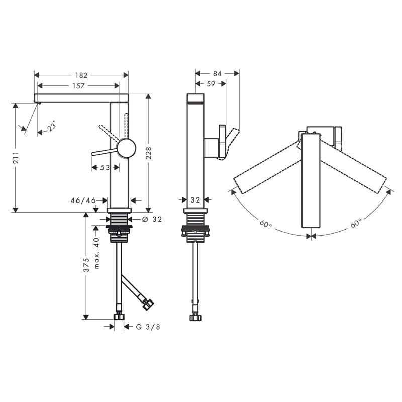 Hansgrohe TECTURIS Е 210 Fine CoolStart EcoSmart+ смесител за мивка 73060000 - Image 3