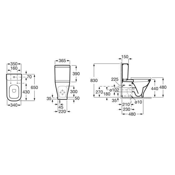 ROCA The Gap Square Rimless комплект моноблок A3421AC000/A341471000/A80147200B - Онлайн промоция - Image 2