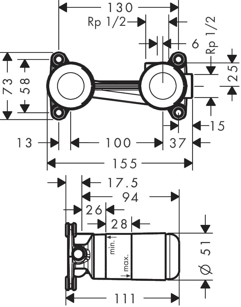 Hansgrohe смесител за вграждане 73351670 TECTURIS S 110 EcoSmart +/Тяло за вграждане13622180 - Image 4