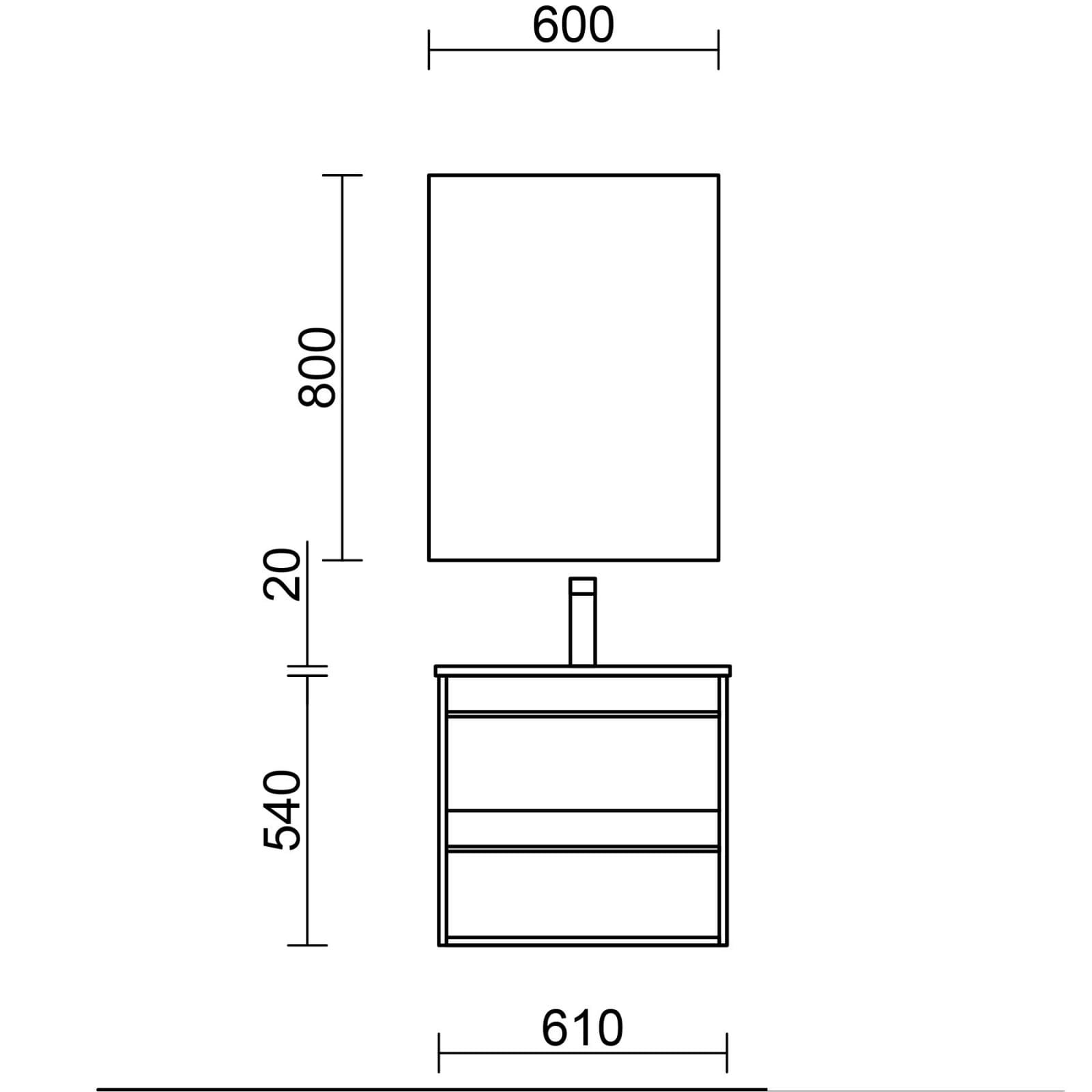 SALGAR ATTILA 60 см Шкаф с мивка и огледало - Image 6