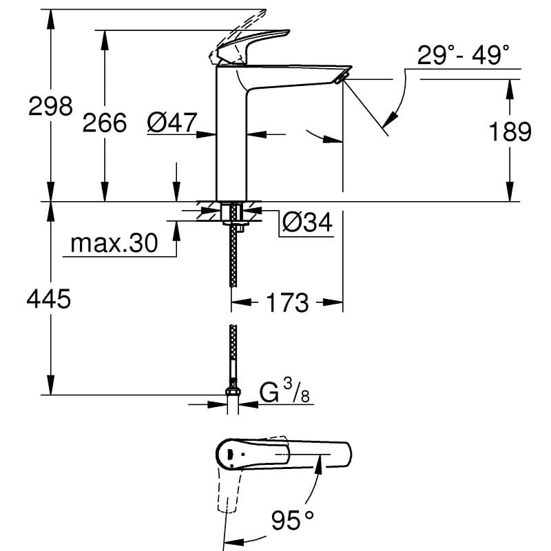 GROHE Eurosmart New смесител за мивка XL-размер 2397122433 - ОНЛАЙН промоция - Image 3