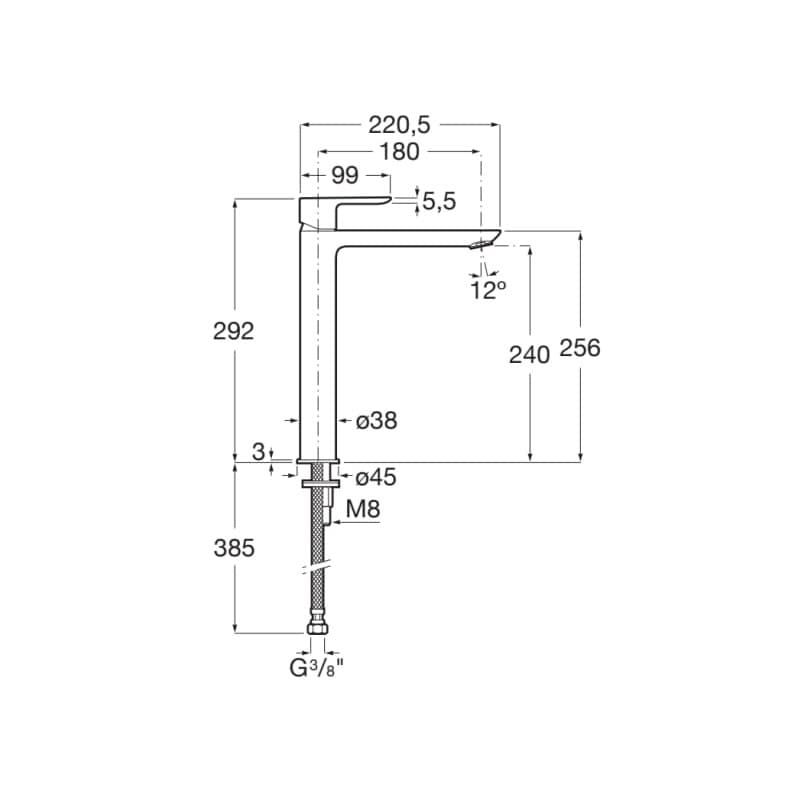 ROCA Cala Cold Start смесител черен мат A5A346ENB0 – ОНЛАЙН промоция - Image 3