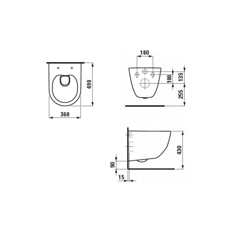 LAUFEN Pro S Compact Rimless H820965000000 Конзолна тоал. чиния 49 см+Капак и седалка със забавено затваряне H8916010000001 - Image 6
