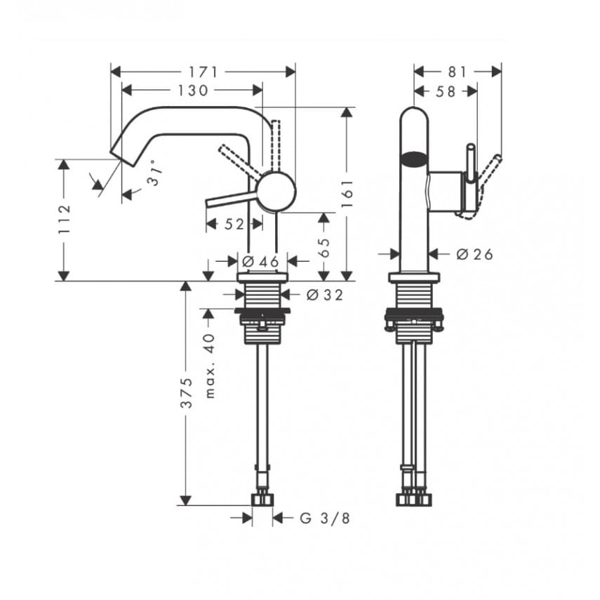 Hansgrohe TECTURIS S 110 Смесител за мивка черен мат 73320670 - ОНЛАЙН промоция - Image 3