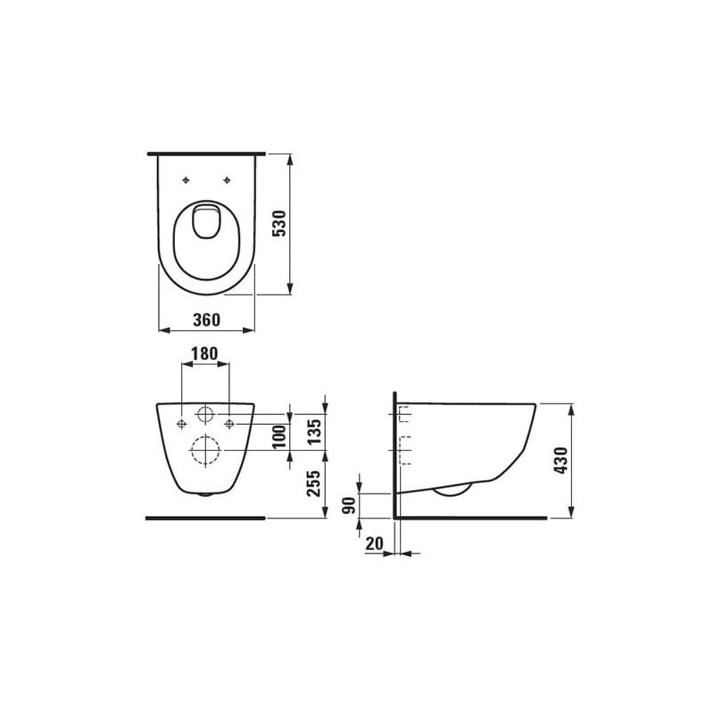 LAUFEN Pro S Конзолна тоалетна чиния H8209560000001 и седалка с плавно затваряне H8939590000001 - ОНЛАЙН промоция - Image 4