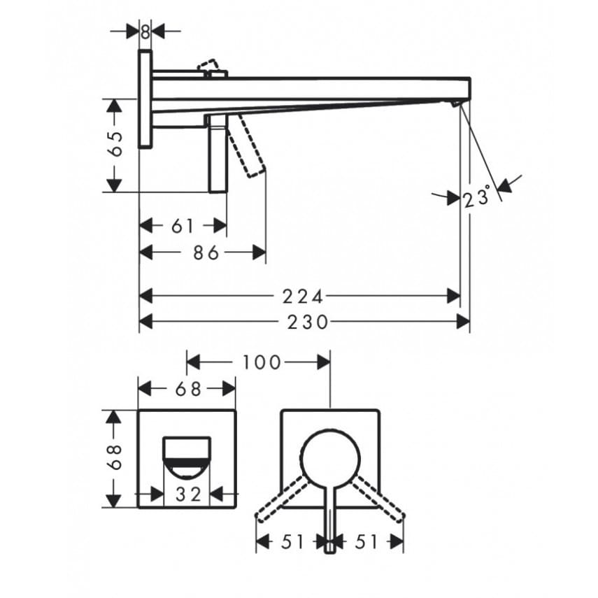 Hansgrohe TECTURIS E 110 Комплект смесител за вграждане за мивка бял мат и тяло за вграждане 73051700+13622180 - ОНЛАЙН промоция - Image 3