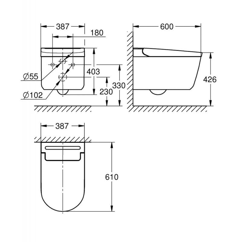 GROHE Sensia Arena Pro Shower Смарт тоалетна с електронно биде 36508SH0 - Image 8
