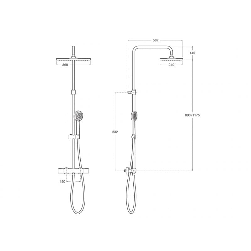 Roca Even-Т Square Душ колона с термостатен смесител A5A202EC00 - Image 3
