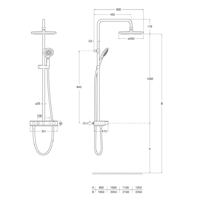 ROCA Index-T Switch термостатична 3-пътна душ колона с 2 функции на душ питата и полица A5A9J09C00 - Image 6
