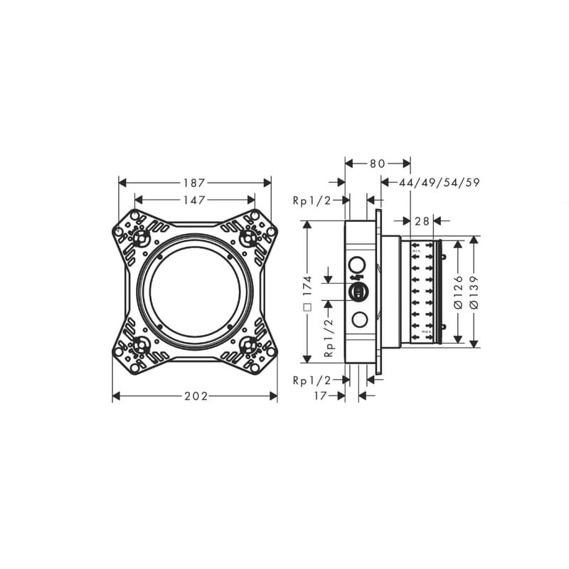 Hansgrohe RAINDANCE E+SHOWERSELECT COMFORT E Комплект душ сестема за вграждане с термостатен смесител - Image 4