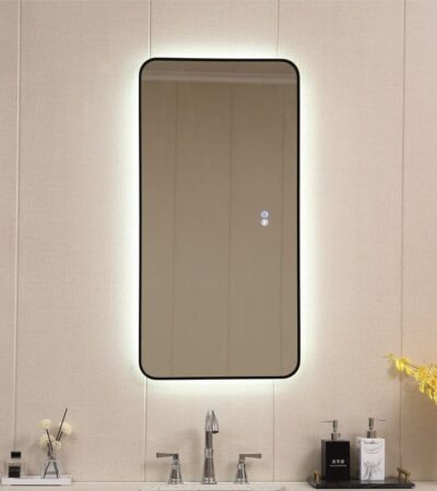 Огледало за баня с вградено LED осветление "Touch screen" СПЕЦИФИКИ ЗА LED ОГЛЕДАЛО Нагревател размер / см 20X70 Рамка Алуминиева рамка - черен мат Описание LED огледало Размер /см/ 50*100 TOUCH SCREEN / Бутон с издърпване TOUCH SCREEN Нагревател Да