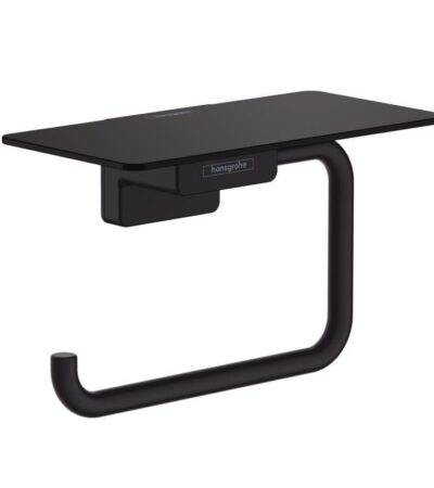 Hansgrohe 41772670 AddStoris Държач за тоалетна хартия с поставка, черен мат