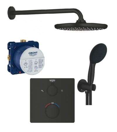 качествена черна душ система за вграждане