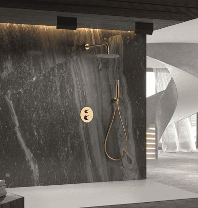 Genova Oro Cepillado Вградена термостатна душ система