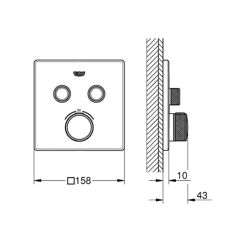 GROHE Комплект душ система за вграждане с термостат 29124000/26681000 - Image 6