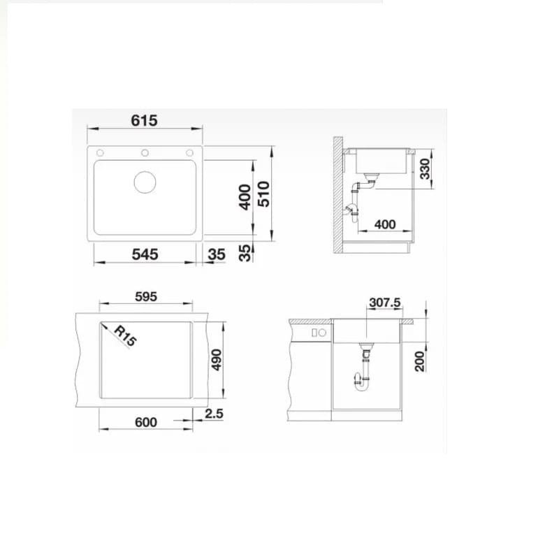 BLANCO кухненска мивка NAYA 6 и смесител BLANCO MILA цвят Черен мат 527920 - Image 3