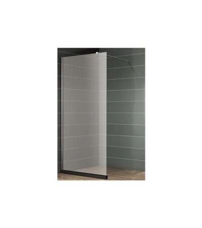 Статичен параван за баня 800 mm, черен профил, 8mm матирано стъкло District DF • Стъкло: матирано • Цвят на профила: черен • Дебелина на стъклото: 8 mm • Размери: 800 x 2000 mm • Укрепващ лост