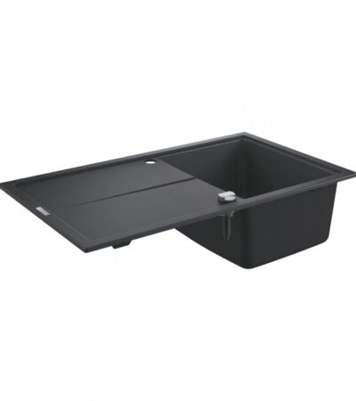 31640AP0 • Модел: K400 50-C 86/50 1.0 rev • Вид монтаж: горен монтаж • Материал: кварцов композит • GROHE Whisper • Мин. размер на шкафа: 500 mm • Размери: 860 х 500 mm • 1 купа: 337 x 420 x 205 mm • Външен радиус: R6, вътрешен радиус на купата: R10 • Инсталационна система GROHE FastFixation • Мивка с възможност за монтиране отляво или отдясно • Изрез: 840 х 480 mm • Сифон: автоматичен изпразнител • Включени аксесоари: автоматичен изпразнител с въртяща се дръжка, • Комплект за отпадъци, кошница цедка за отпадъци, монтажен комплект