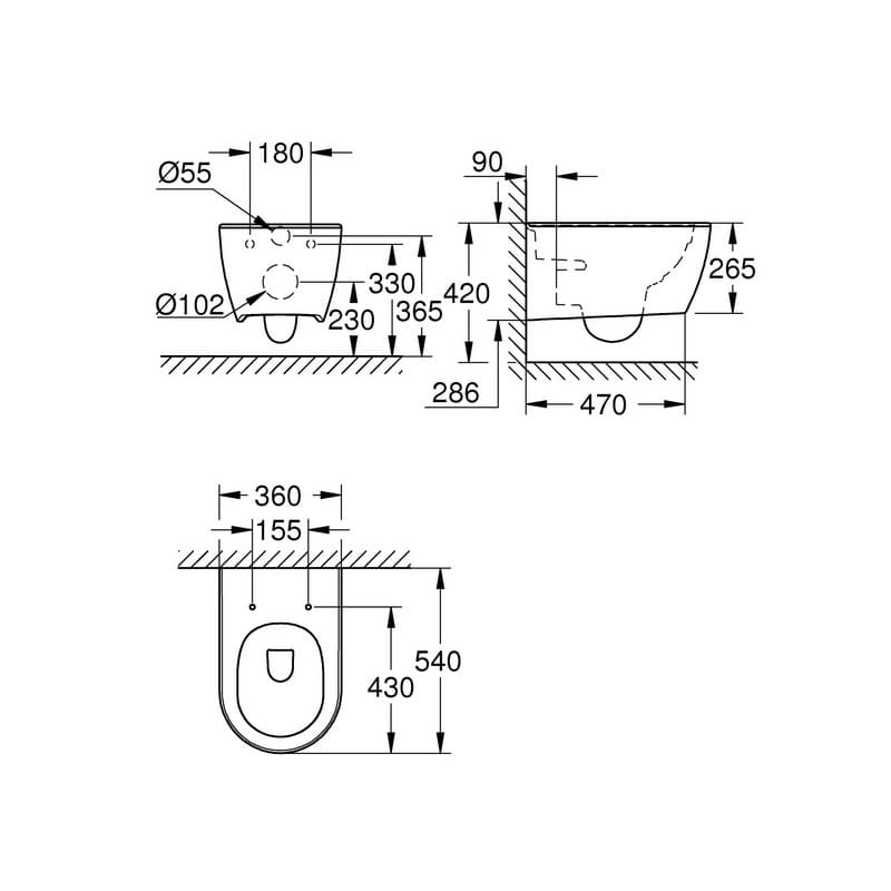GROHE Essence PureGuard 3957100H Конзолна тоалетна чиния и капак с плавно затваряне 9577000 - Image 6