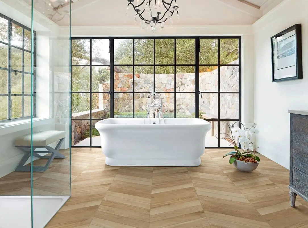 „Италиански гранитогрес Marazzi TREVERKSOUL 11/54 Neutral Chevron – детайл на текстурата“