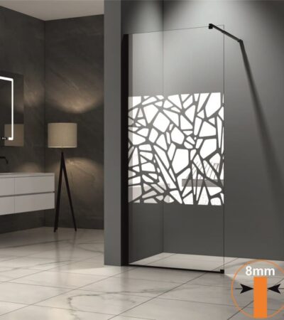 Стационарен стъклен 8 мм параван ICS 113B с черен профил