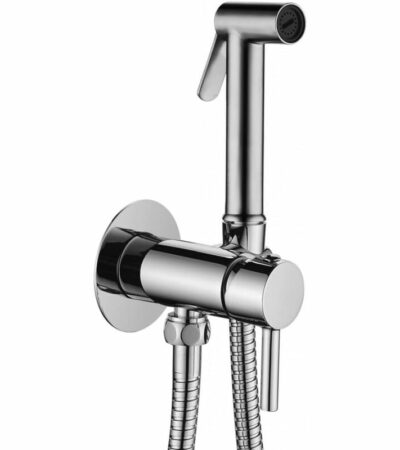 Хигиенен душ за вграждане комплект. Смесителят е изработен от месинг с хром покритие и е окомплектован с керамична глава и закачалка за ръчен душ. Производител: Paffoni - Италия. Комплекта включва: Смесител със закачалка Метален ръчен душ Метален шлаух 120 см.