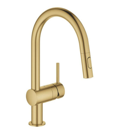 Смесител кухненски с изтеглящ се чучур, Minta, златист GROHE Minta 32321GN2