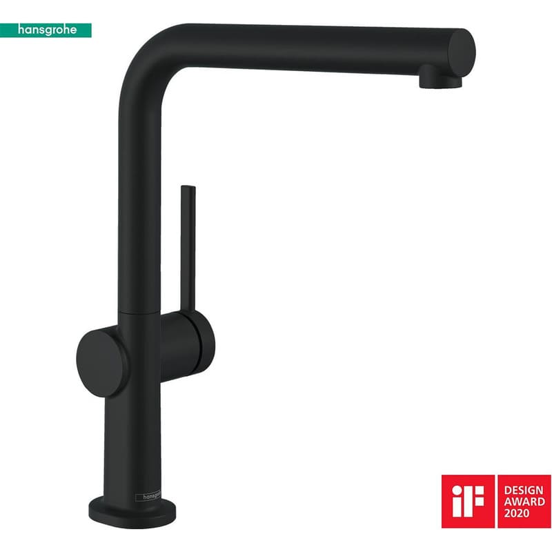Висок L-образен кухненски смесител черен мат HANSGROHE Talis M54 270 72840670