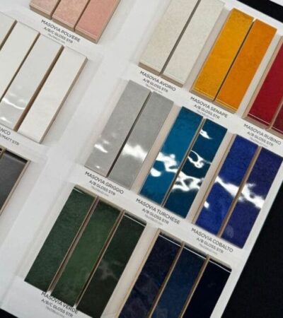 Зелени, малки фаянсови плочки за баня и кухня Masovia Gloss STR 7.8×29.8 Tubadzin Полша